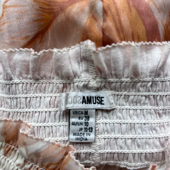 AMUSE SOCIETY  Alese Shorts in Cafe Cream medium ruffle tropical print revolve