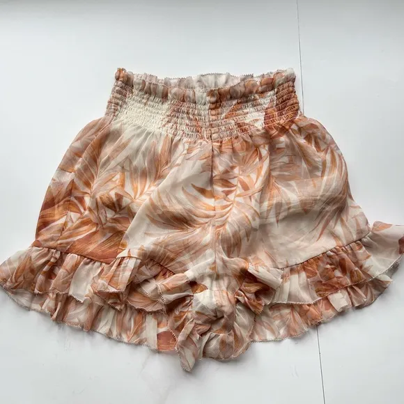 AMUSE SOCIETY  Alese Shorts in Cafe Cream medium ruffle tropical print revolve