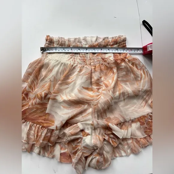 AMUSE SOCIETY  Alese Shorts in Cafe Cream medium ruffle tropical print revolve