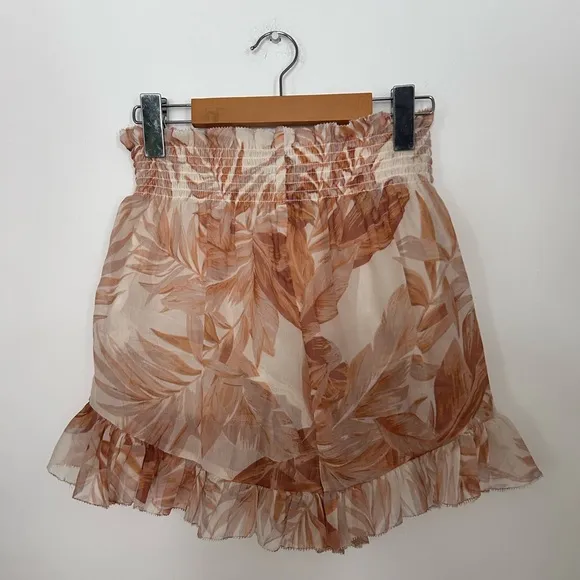 AMUSE SOCIETY  Alese Shorts in Cafe Cream medium ruffle tropical print revolve