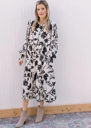 Amy Black Print Dress