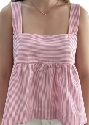 Ana Wide Strap Cami Top in Pink Stripe