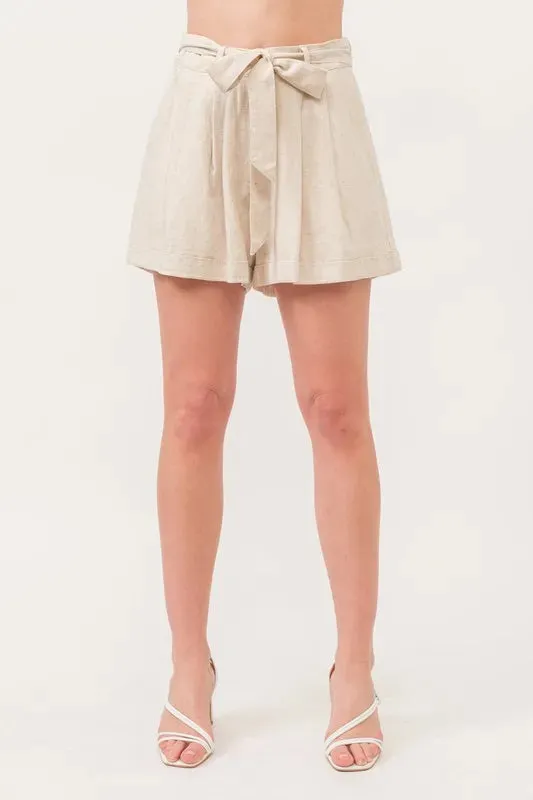 And The Why Linen Blend Flowy Shorts