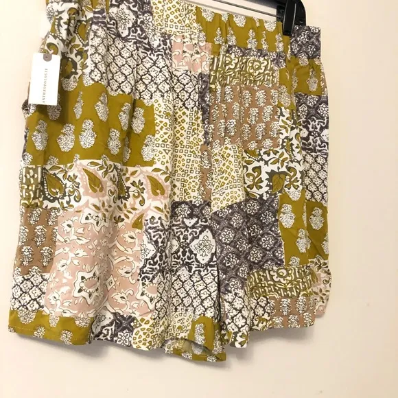 Anthropologie Floral Patchwork Flowy Rayon Shorts