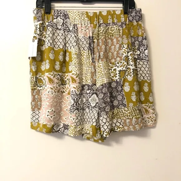 Anthropologie Floral Patchwork Flowy Rayon Shorts
