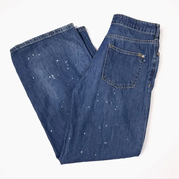 Anthropologie Pilcro Annie Wide Leg Ultra High Rise Paint Splatter Jean 27