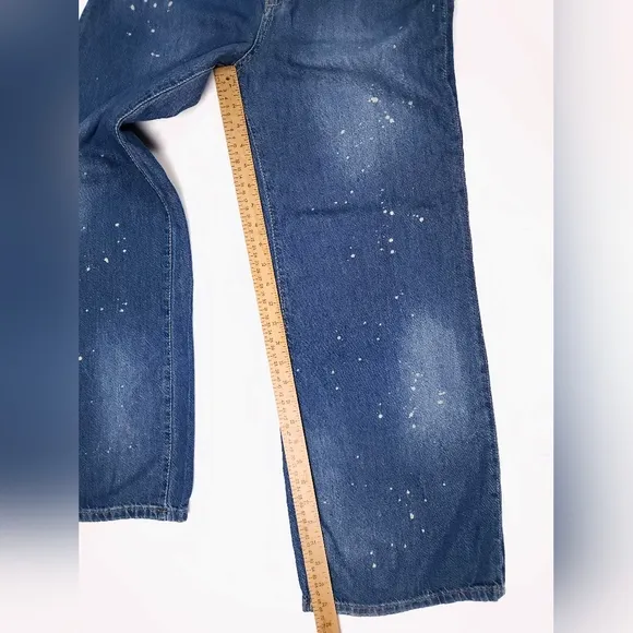 Anthropologie Pilcro Annie Wide Leg Ultra High Rise Paint Splatter Jean 27