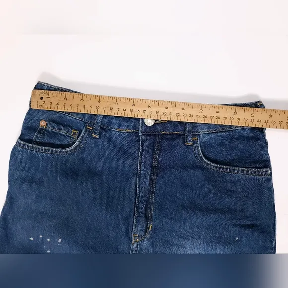 Anthropologie Pilcro Annie Wide Leg Ultra High Rise Paint Splatter Jean 27