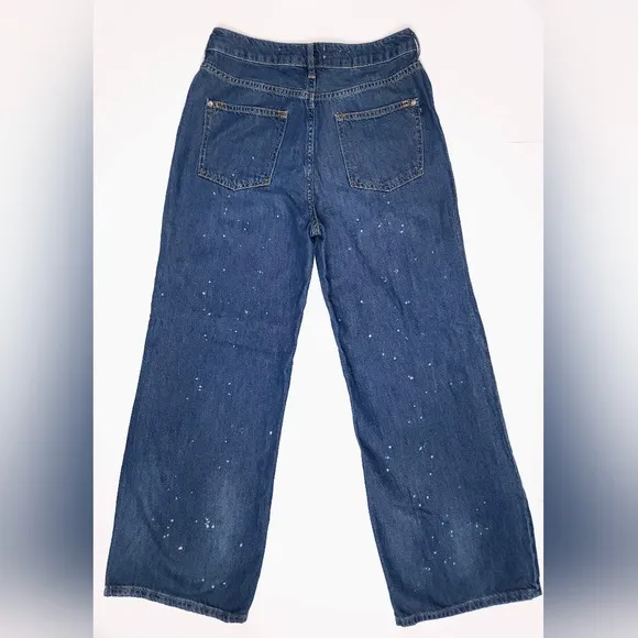 Anthropologie Pilcro Annie Wide Leg Ultra High Rise Paint Splatter Jean 27