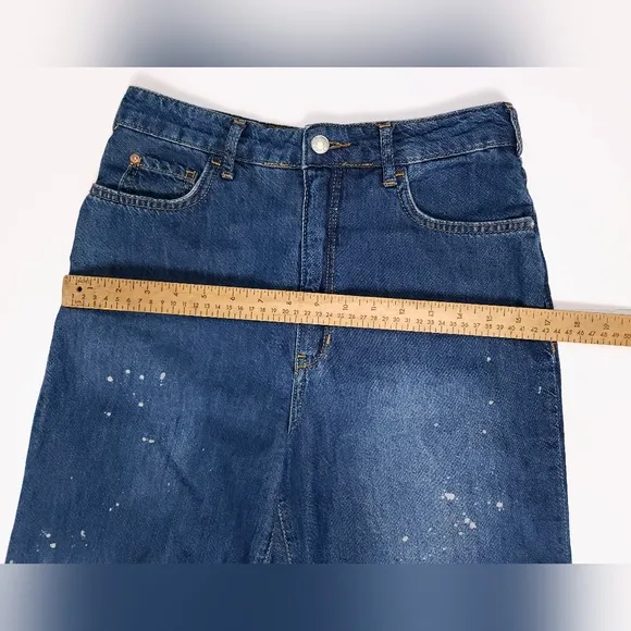 Anthropologie Pilcro Annie Wide Leg Ultra High Rise Paint Splatter Jean 27