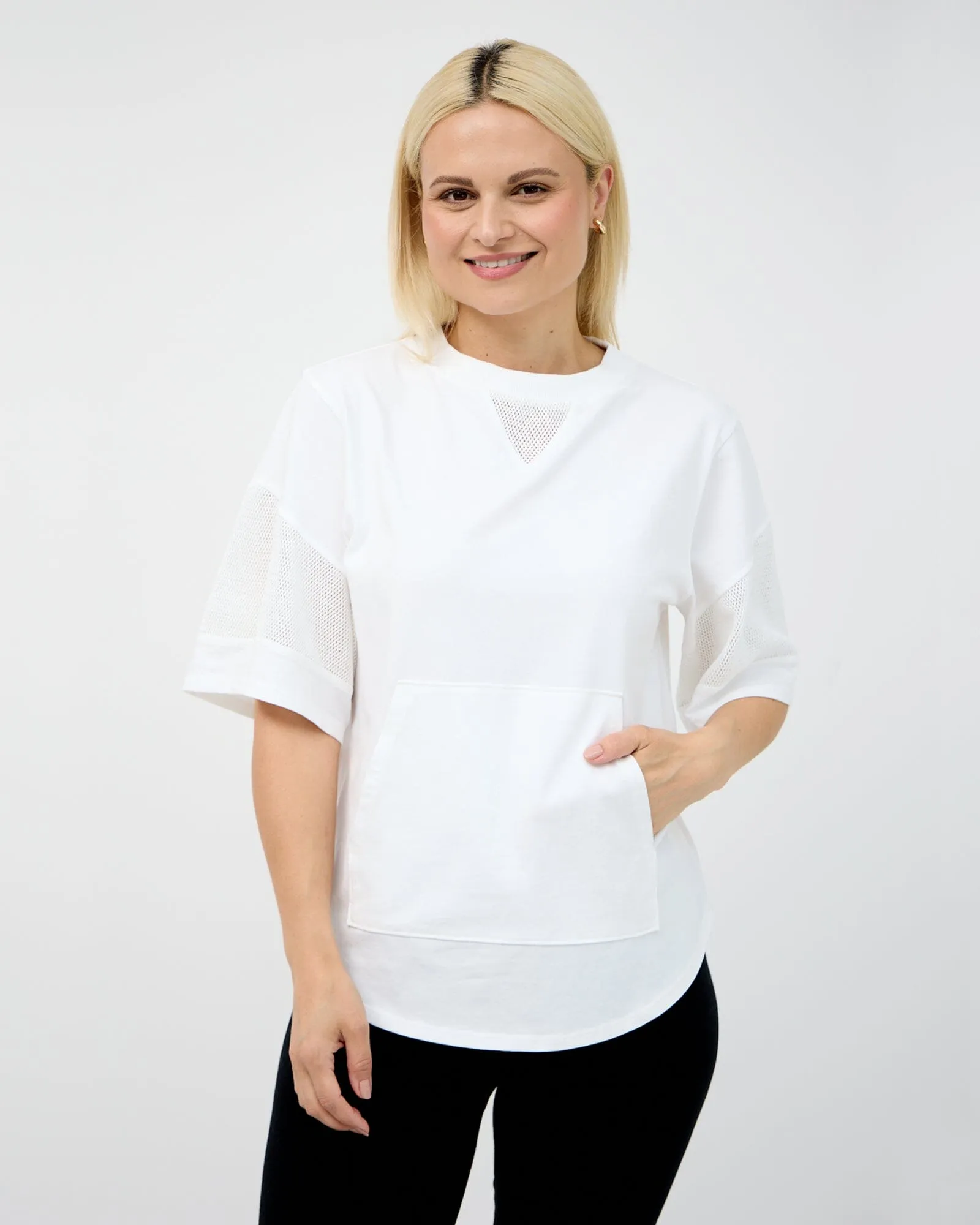 Ari Mesh Tee - White
