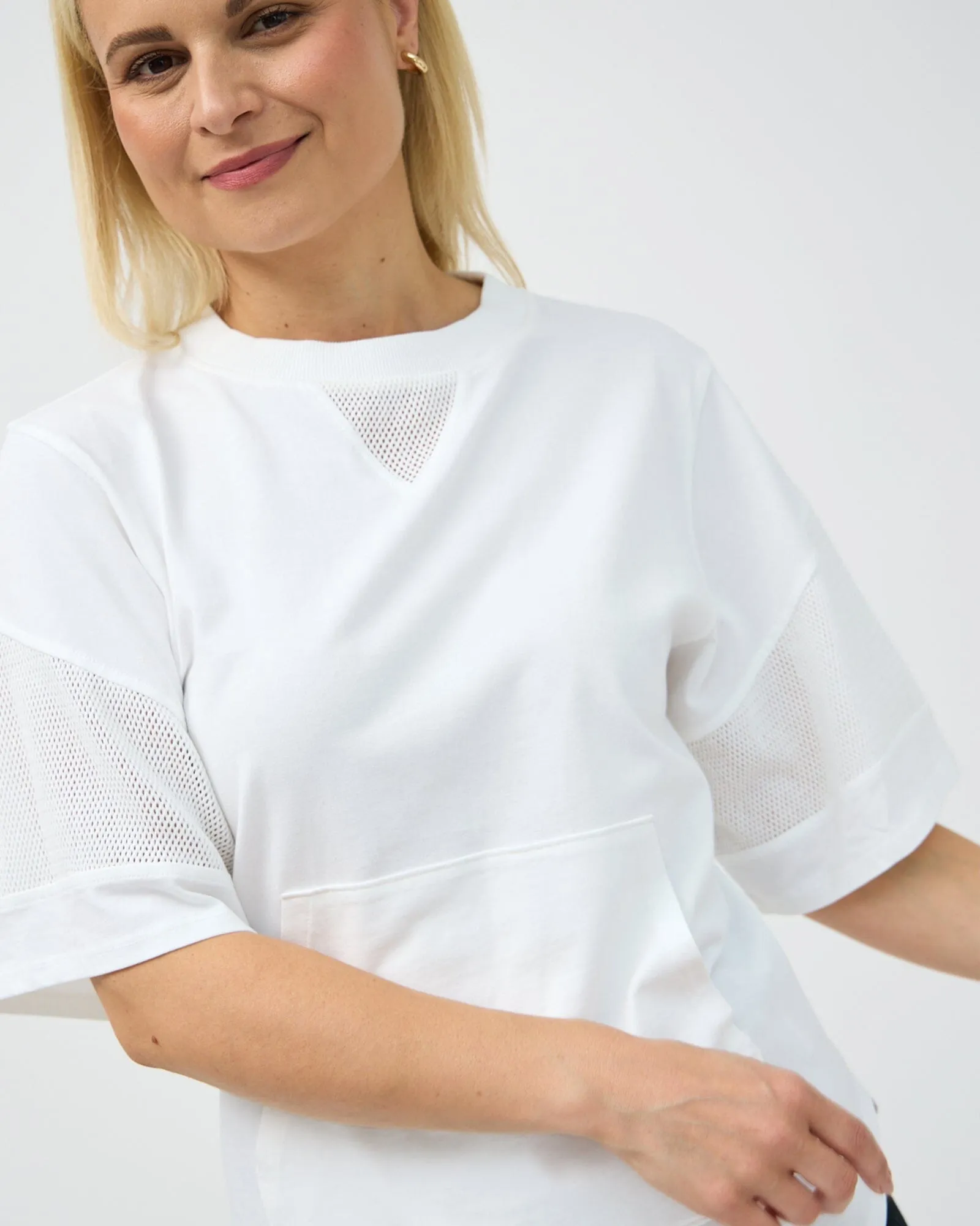 Ari Mesh Tee - White
