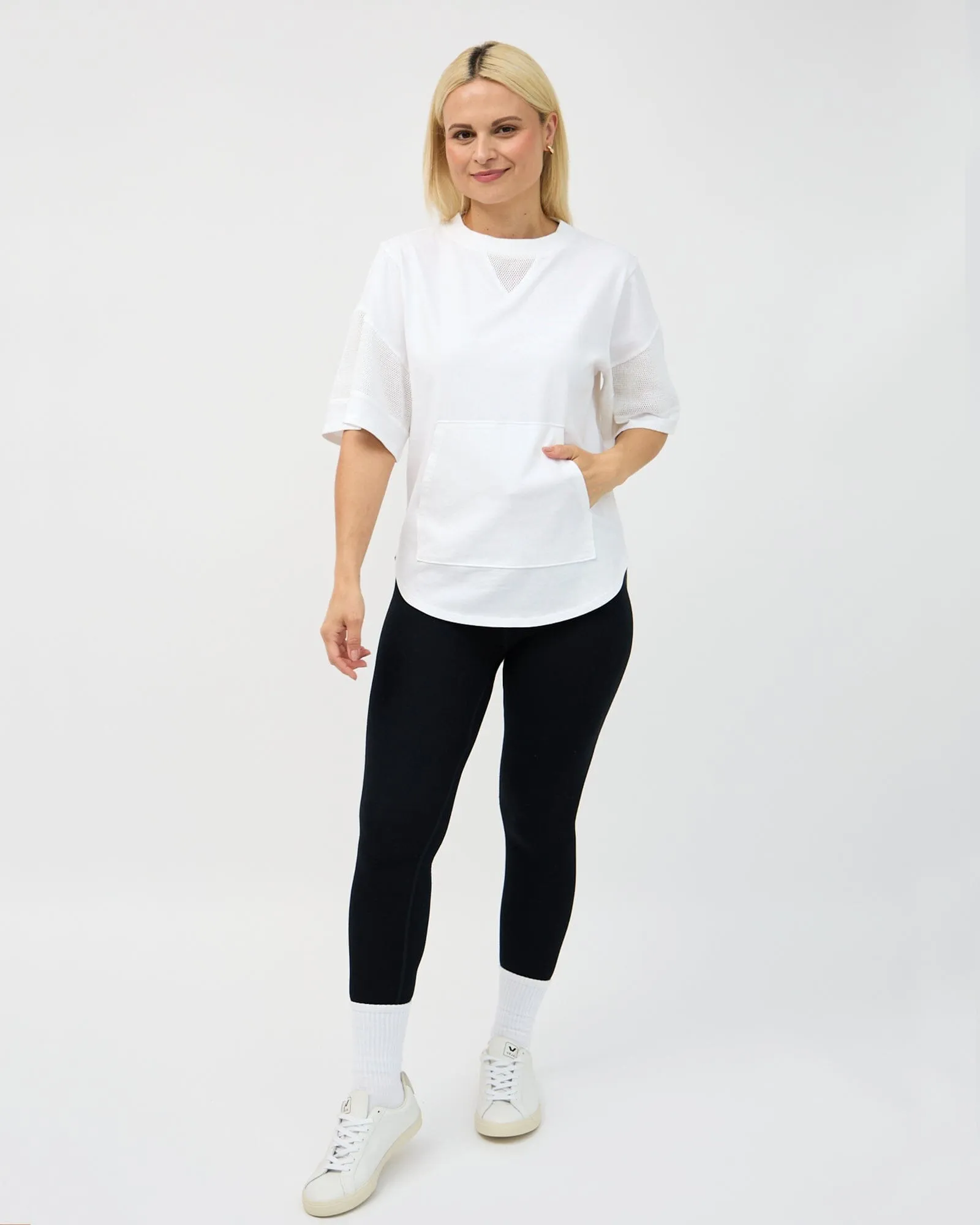 Ari Mesh Tee - White