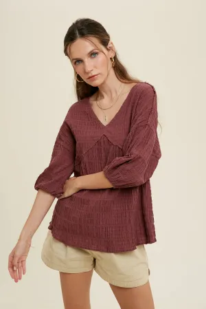 AUDREY SWING TOP IN WINE