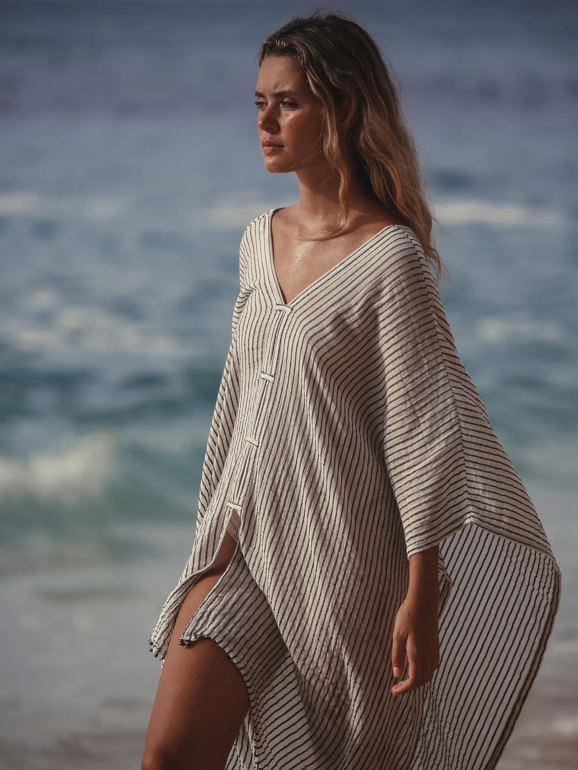 Ava Kimono Black Stripes