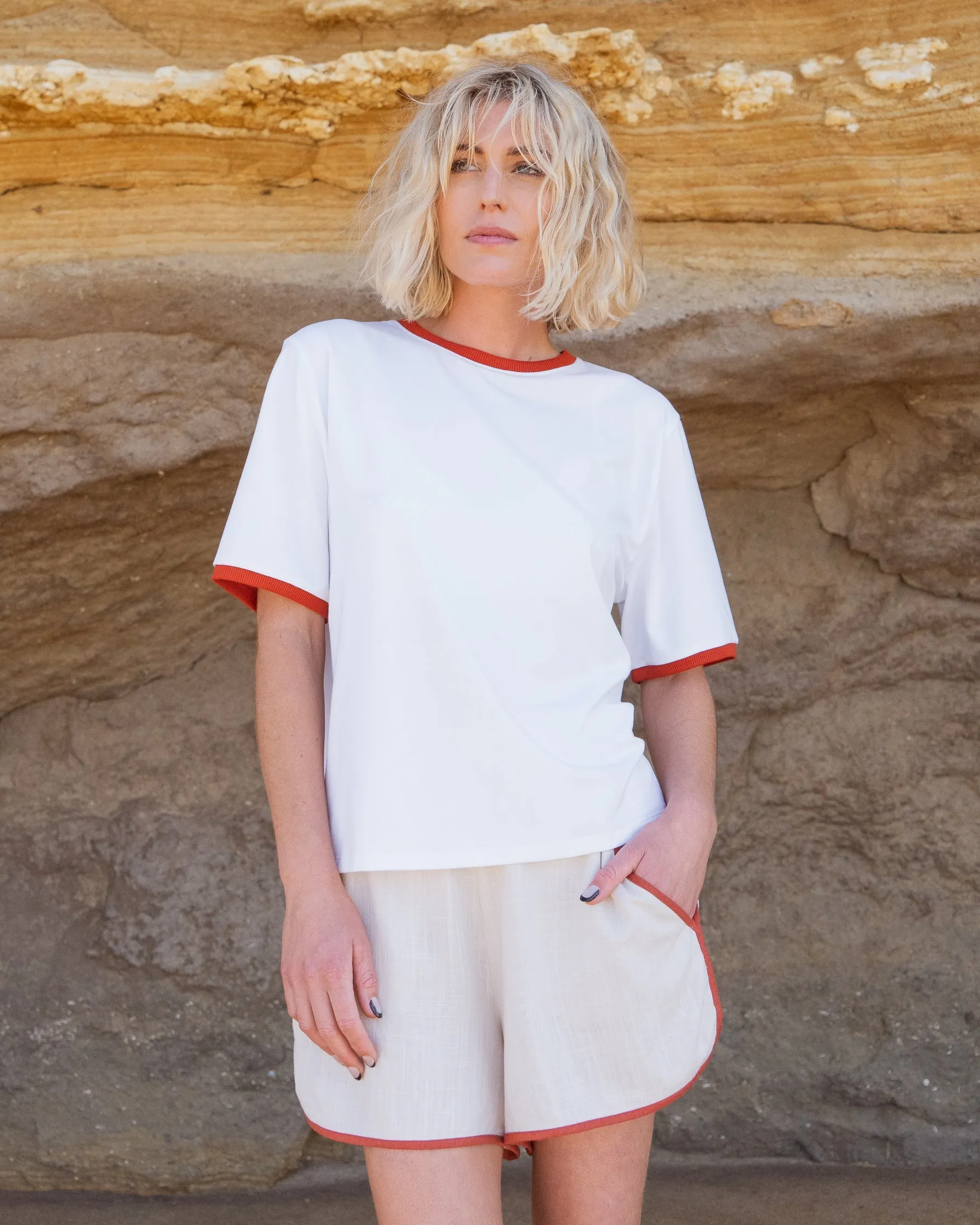 Awake Tee - Clay Contrast