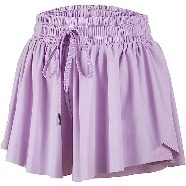 Azarhia Butterfly Flowy Shorts - Lavender