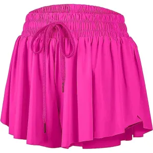 Azarhia Butterfly Flowy Shorts - Magenta