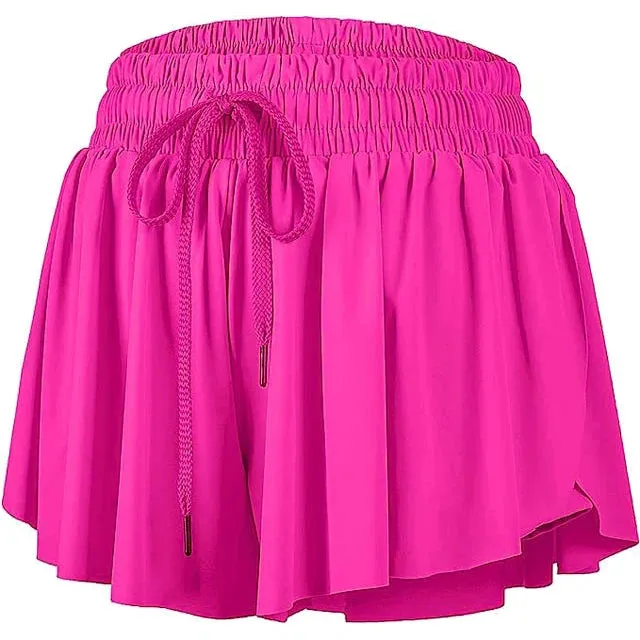Azarhia Butterfly Flowy Shorts - Magenta
