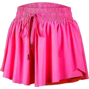 Azarhia Butterfly Flowy Shorts - Neon Pink