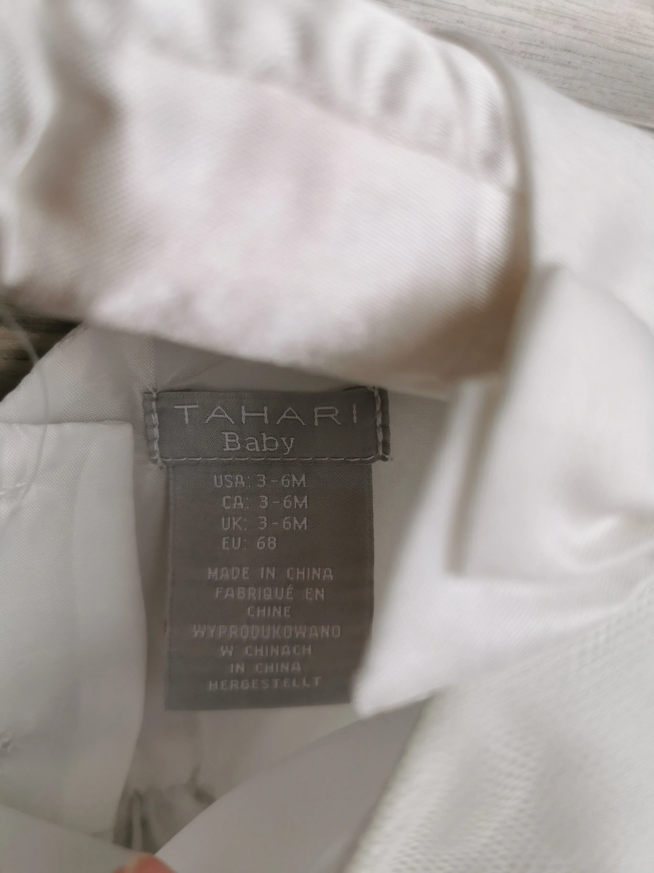 BABY GIRL SIZE 3/6 MONTHS - TAHARI BABY, White Lace, Empire Dress EUC B38