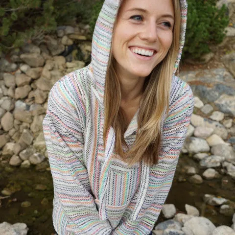 Baja Hoodie - Cream Rainbow