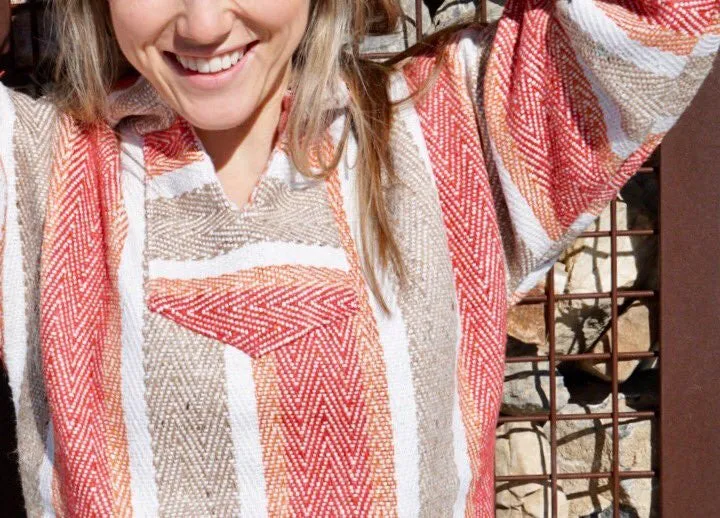 Baja Hoodie - Orange/Red/Tan