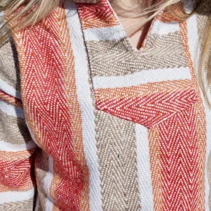 Baja Hoodie - Orange/Red/Tan