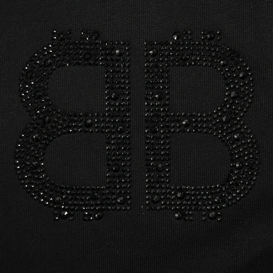 Balenciaga Crystal Logo T-Shirt in Black