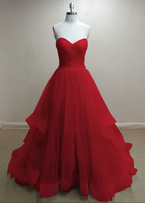 Ball Gown Sweetheart Red Prom Dress