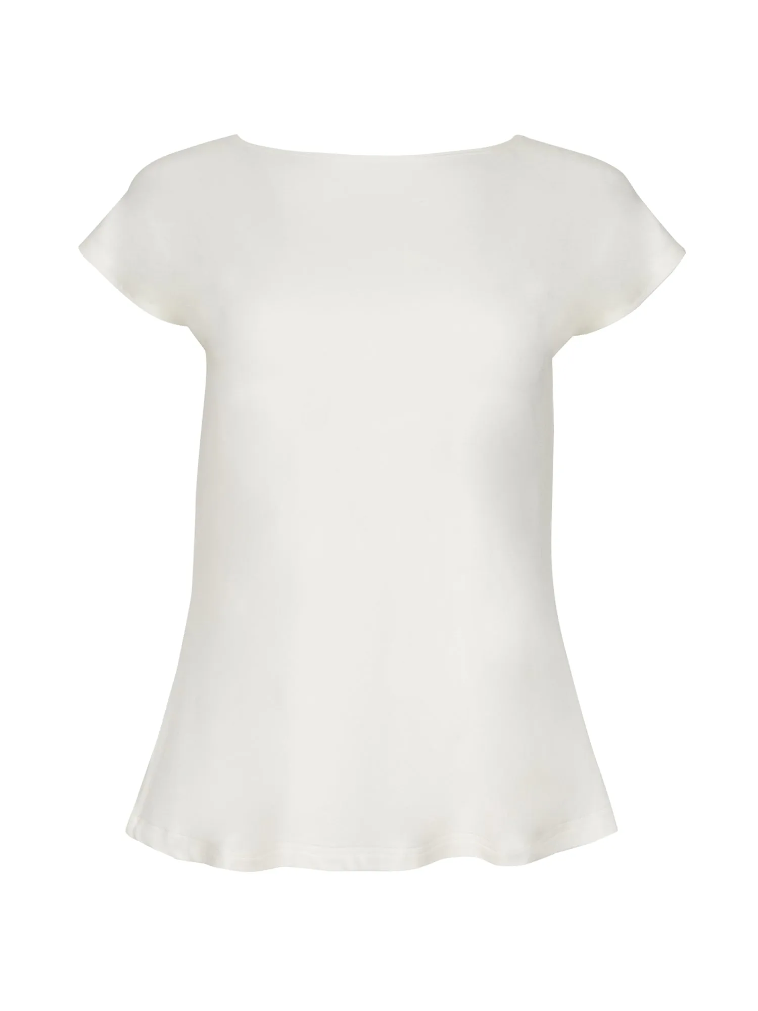 Bamboo Boat Neck T Shirt - Cream