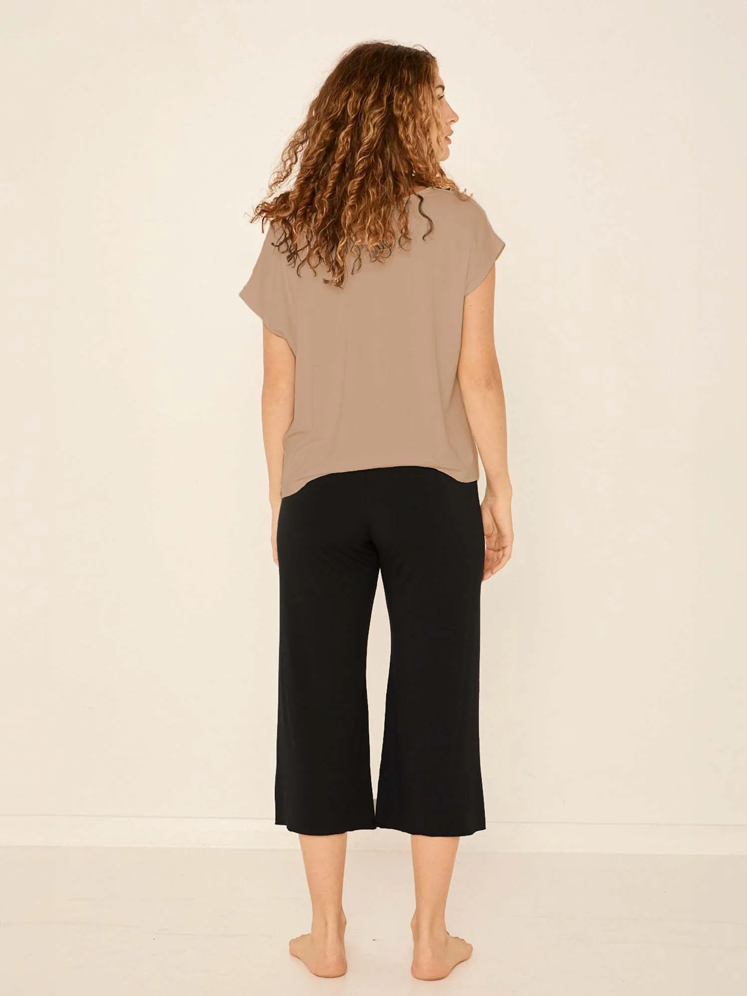 Bamboo Boxy T-Shirt - Caramel