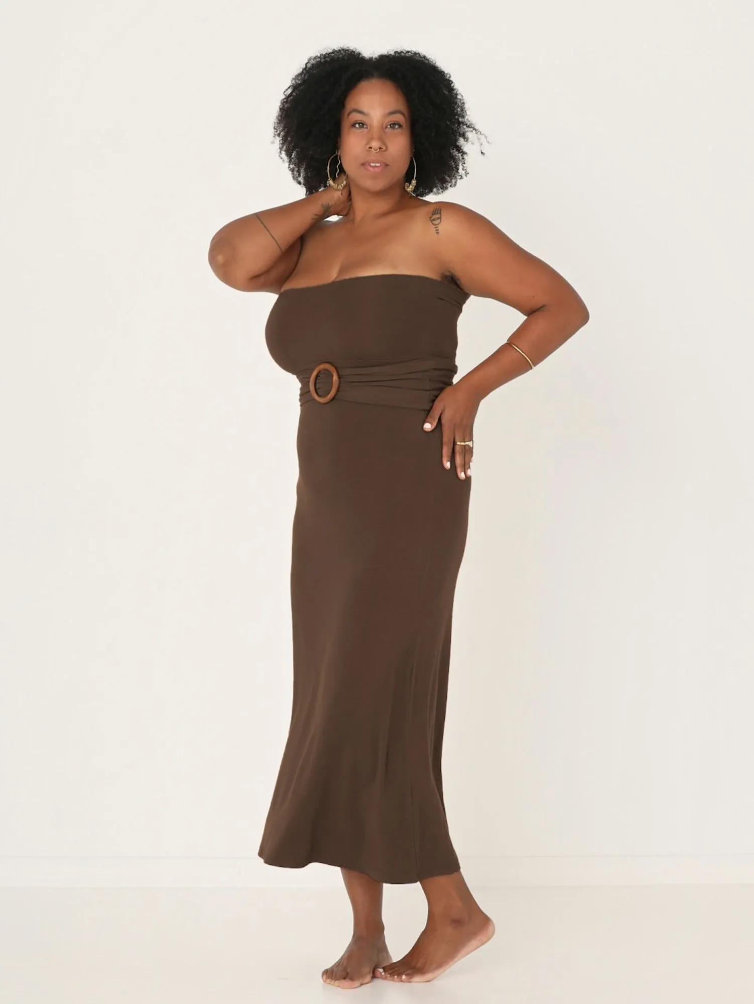 Bamboo Maxi Skirt - Cocoa