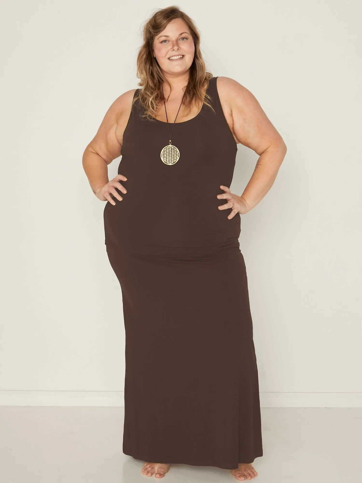 Bamboo Maxi Skirt - Cocoa