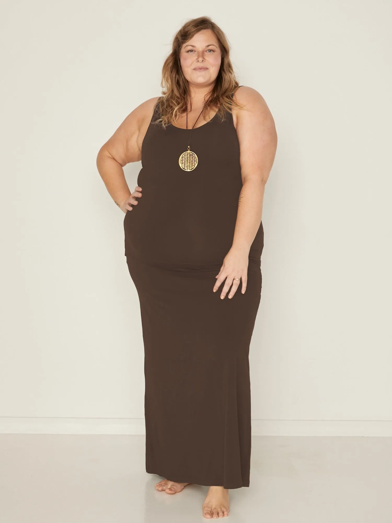 Bamboo Maxi Skirt - Cocoa
