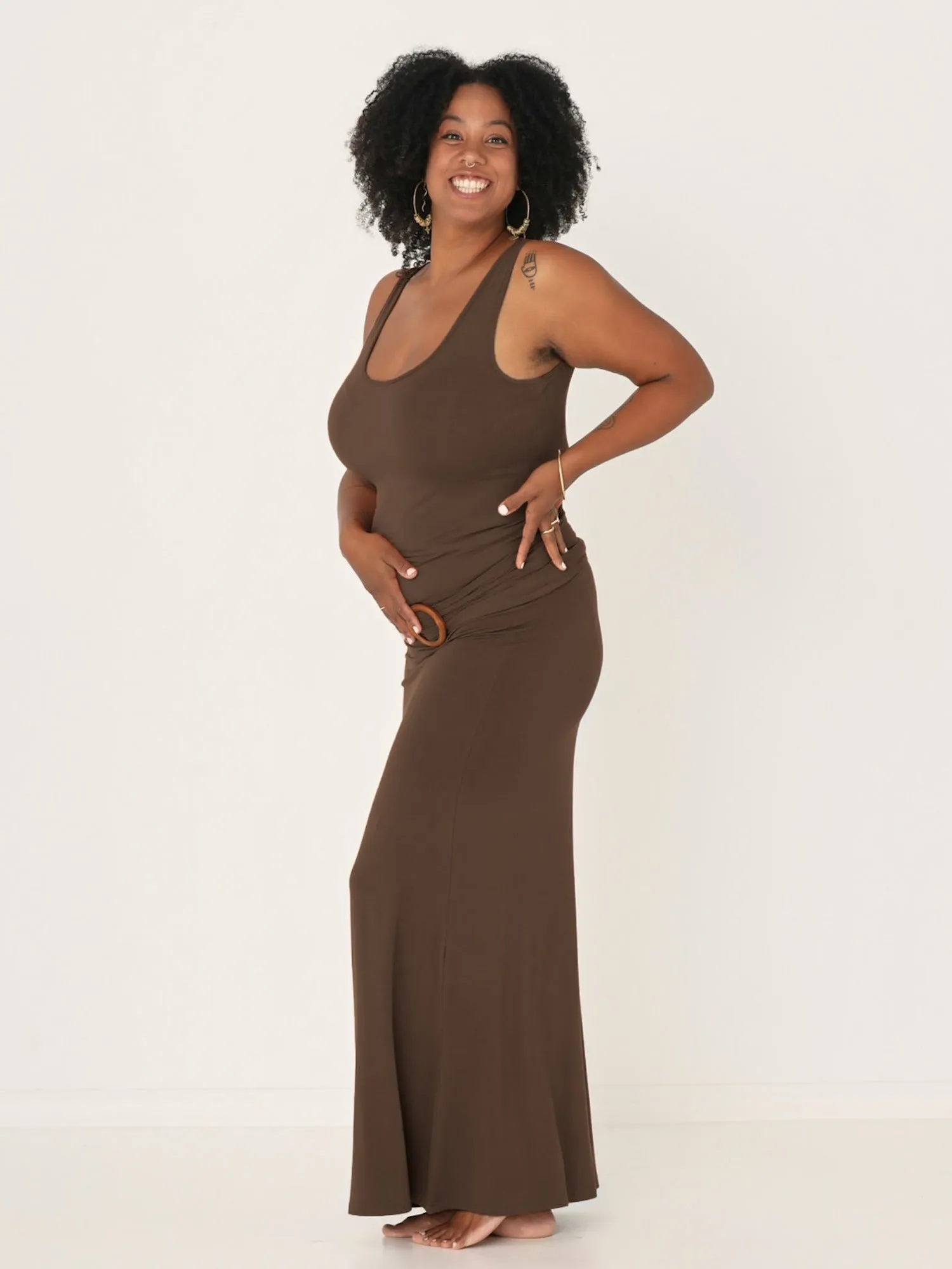 Bamboo Maxi Skirt - Cocoa