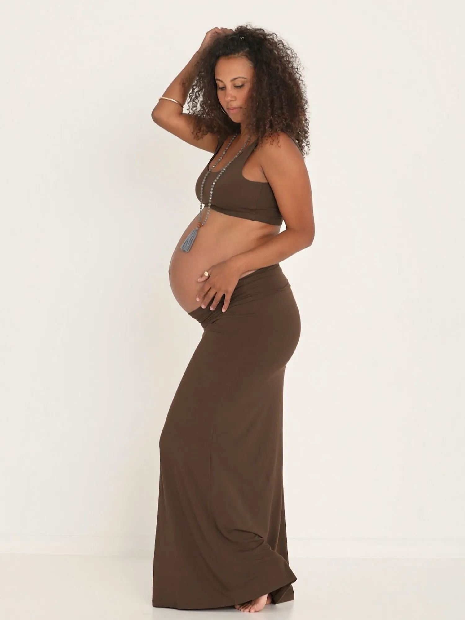 Bamboo Maxi Skirt - Cocoa