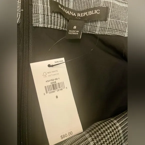 Banana Republic Grey Plaid Midi Wrap Skirt Size 8 | NWT | Business Professional