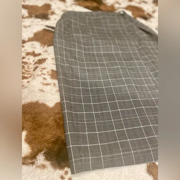 Banana Republic Grey Plaid Midi Wrap Skirt Size 8 | NWT | Business Professional