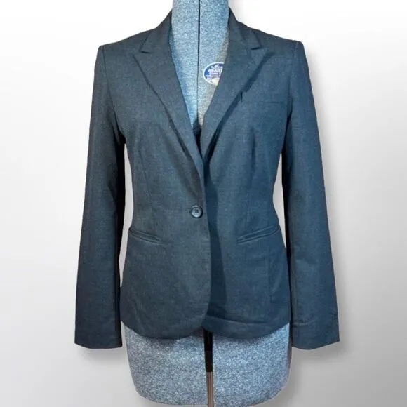 Banana Republic Gray Classic Fitted One Button Blazer Size 4P