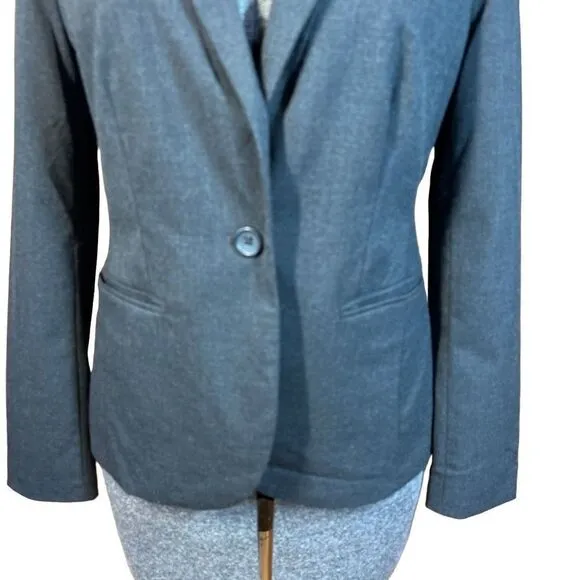 Banana Republic Gray Classic Fitted One Button Blazer Size 4P