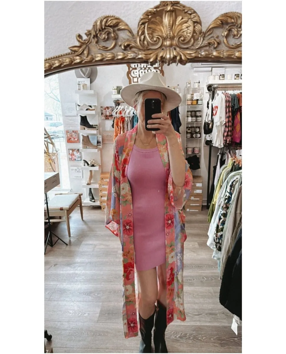 Barefoot Rib Mini Dress Orchid