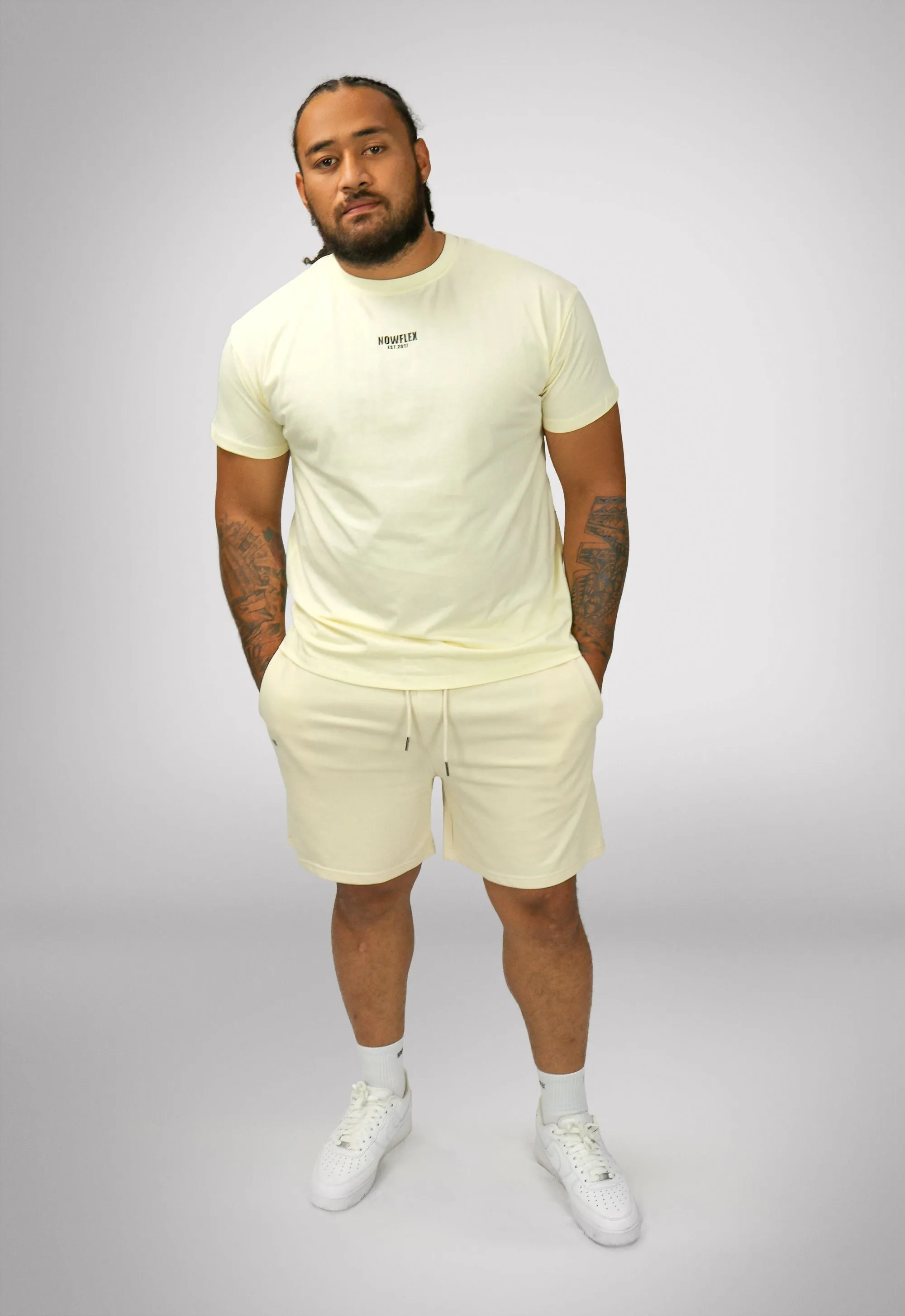 Basics Unisex Long Shorts - Buttercream