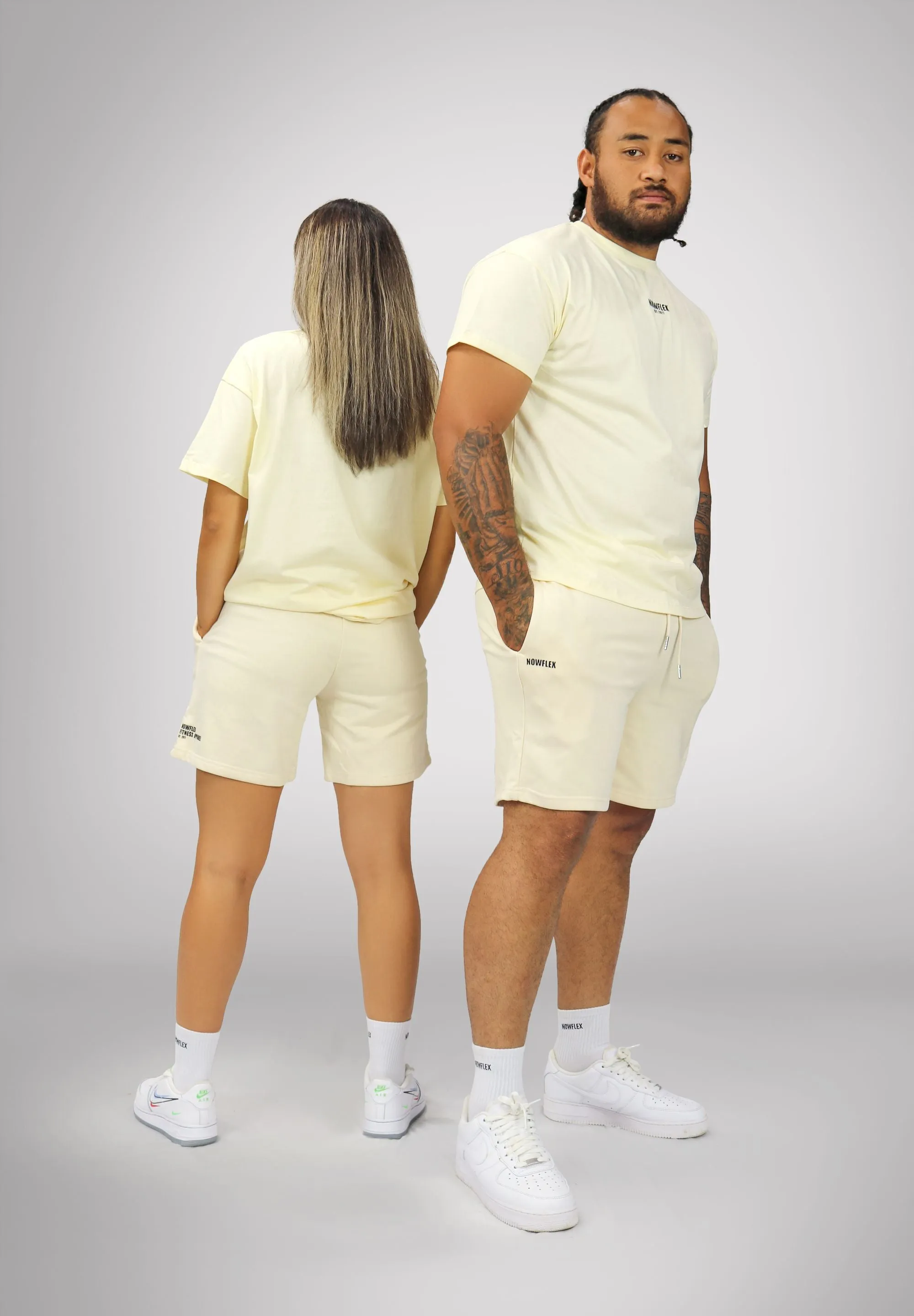 Basics Unisex Long Shorts - Buttercream