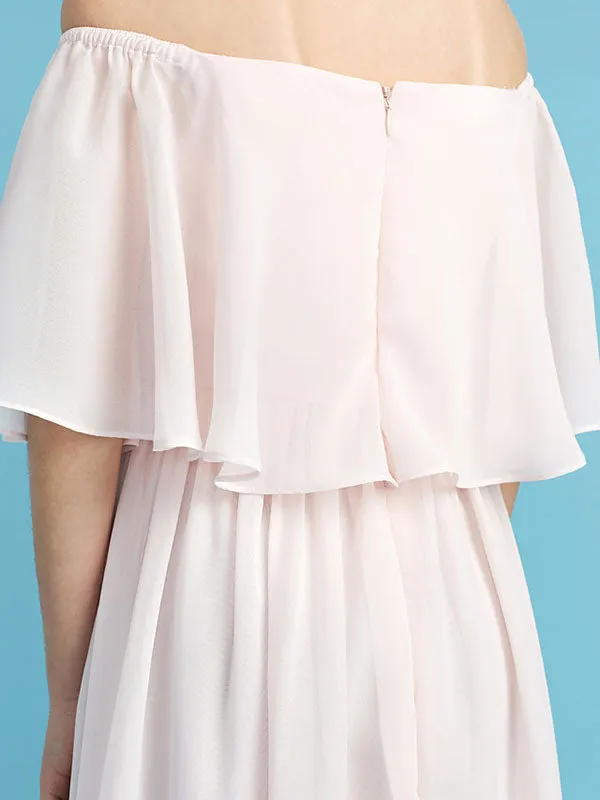 Bateau Neck Chiffon Sleeveless A-line Bateau Neck Kids Party Dresses