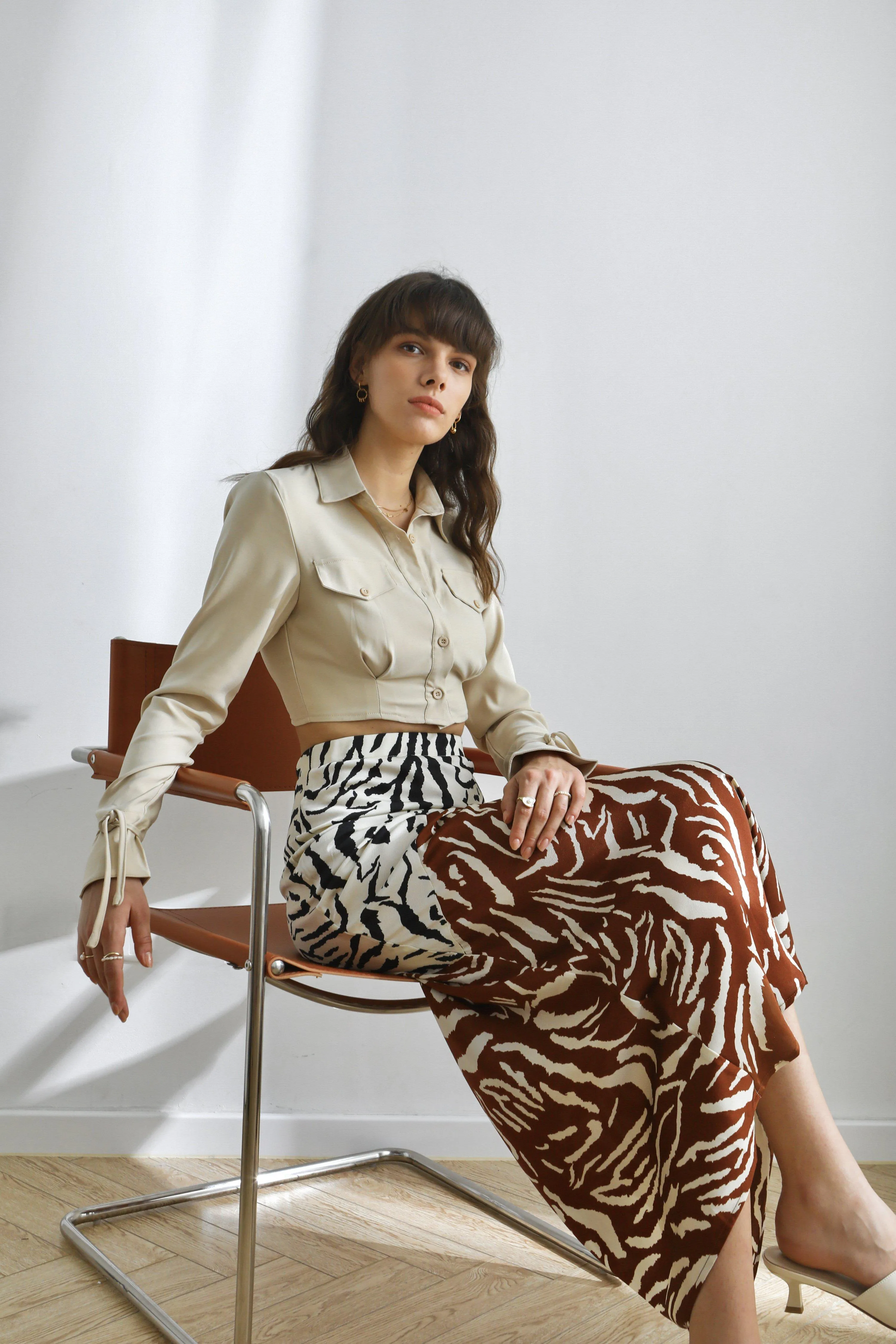 Be Bold Printed Satin Skirt
