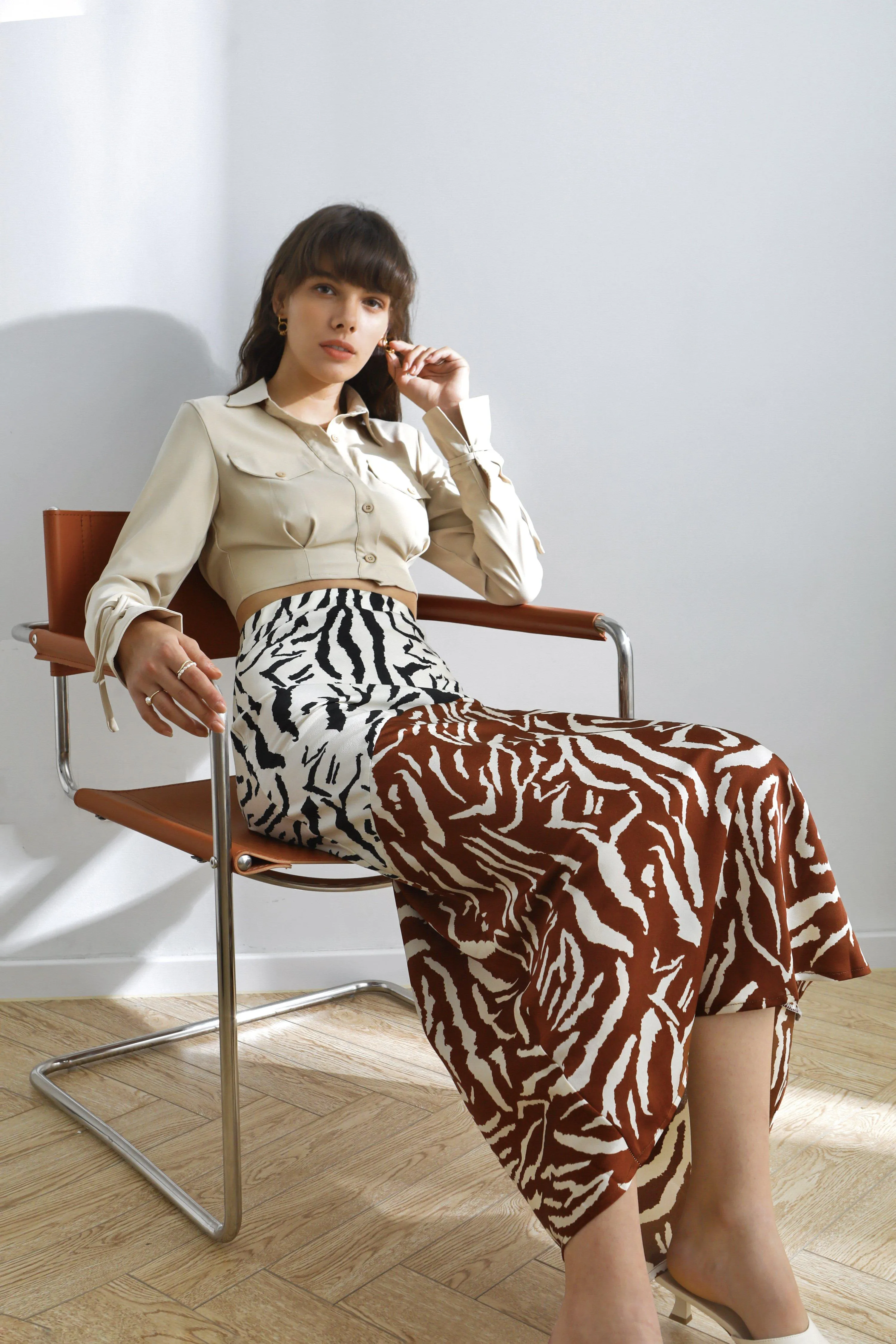 Be Bold Printed Satin Skirt