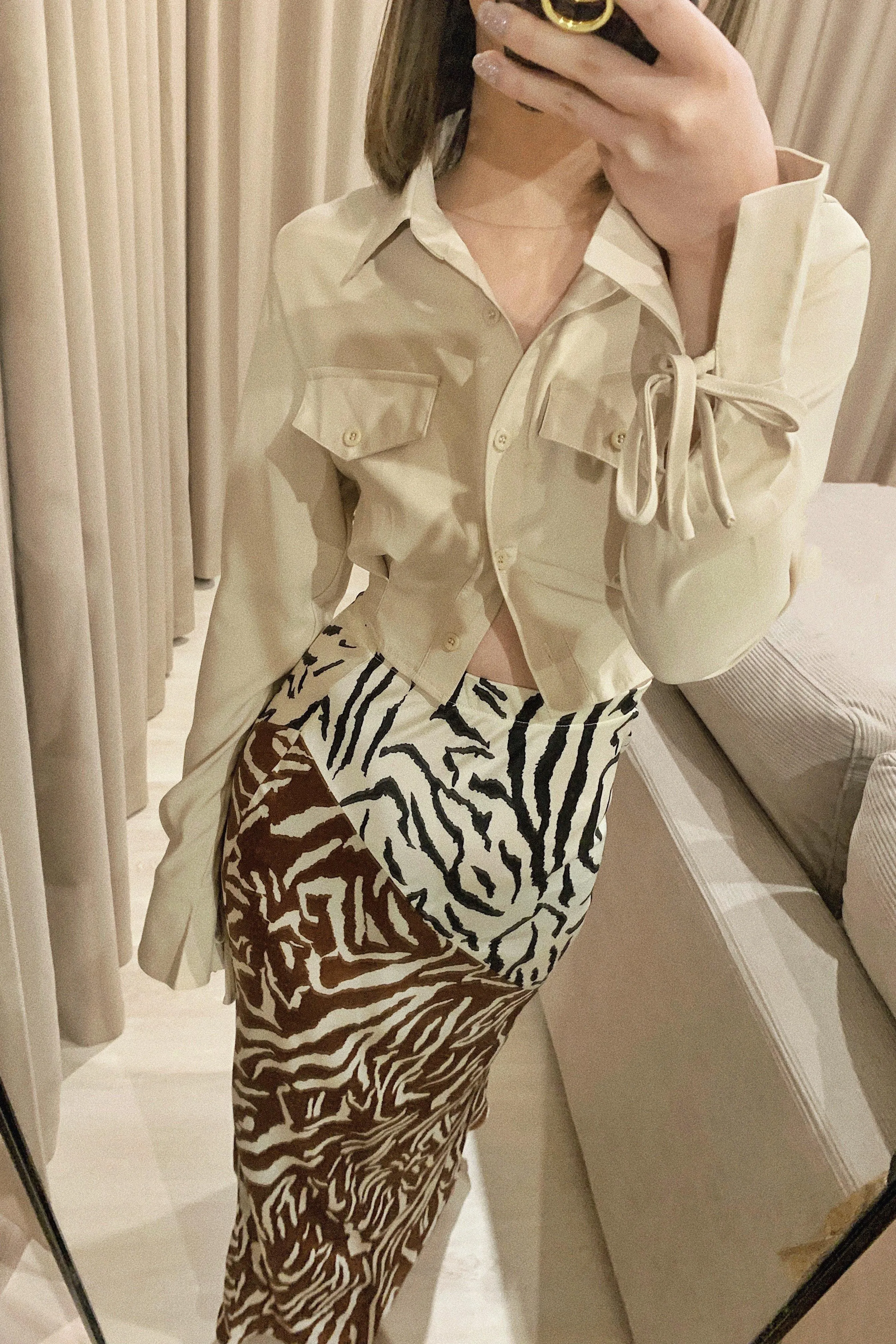 Be Bold Printed Satin Skirt