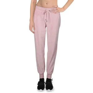 Bebe Sport Velour Womens Yoga Fitness Jogger Pants rose