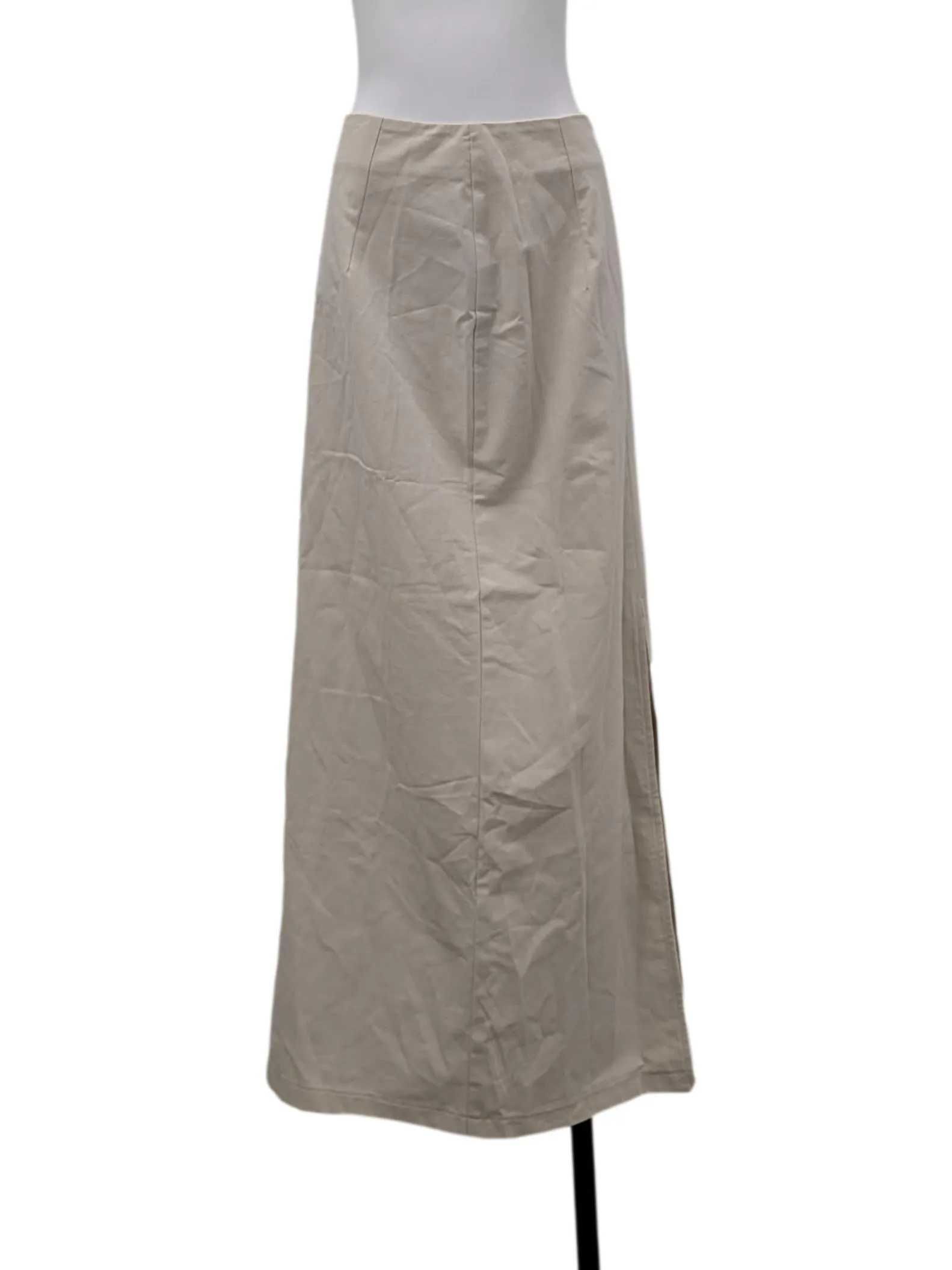 Beige Back Slit Skirt